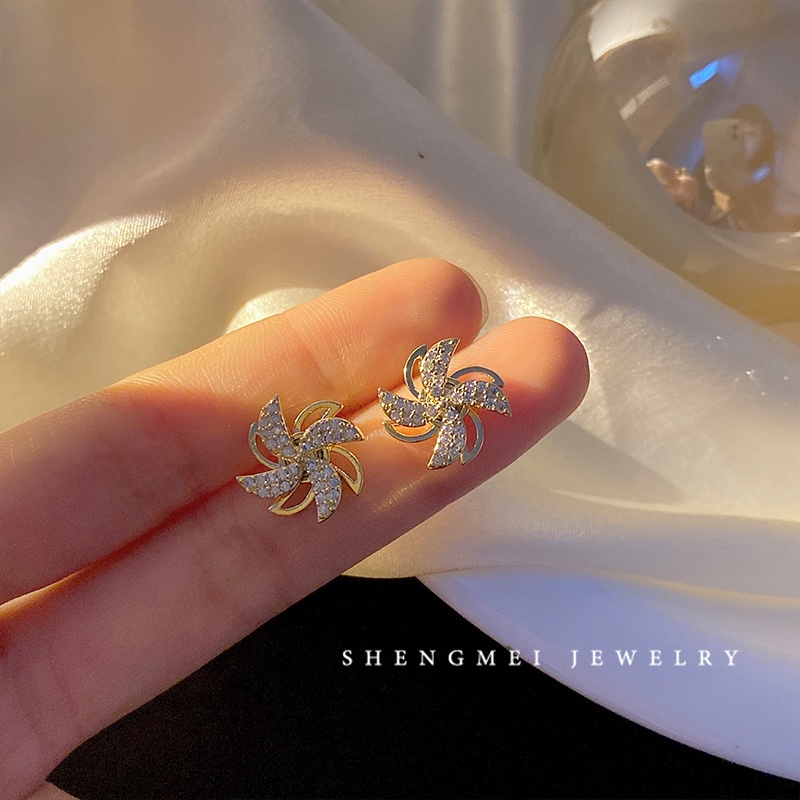 Anting Kincir Angin Spinner Berlian Kilat Lady Manis Dan Lucu Korea