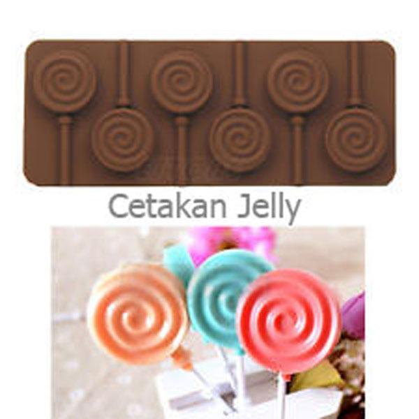 CJ Cetakan Silikon Coklat Permen Lolipop Bulat