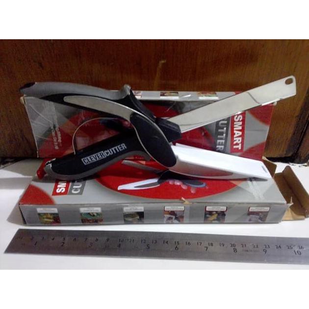 

Spesial - Clever Cutter Gunting Pisau Gunting 2In1 Pisau Dan Talenan Multifungsi