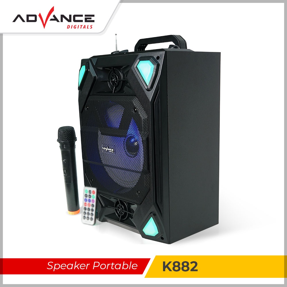 Speaker Bluetooth Salon Aktif Portabel 8" Ukuran Besar Gratis Mic Advance K882