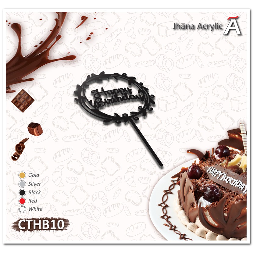 Acrylic Cake Topper CTHB10 - Akrilik Happy Birthday