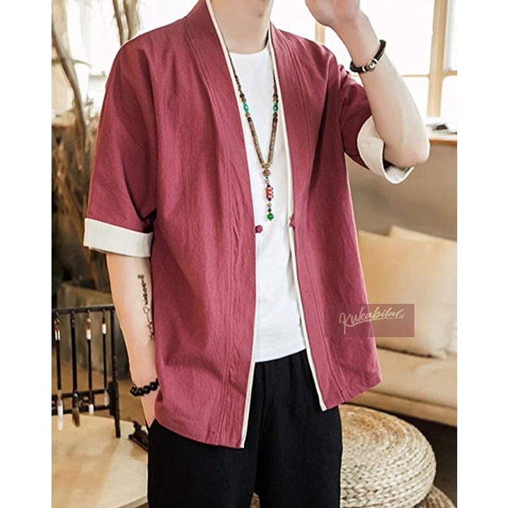 KUKABILAL OUTER KIMONO KARDIGAN KEMEJA KOKO BAJU MUSLIM PAKAIAN PRIA ATASAN