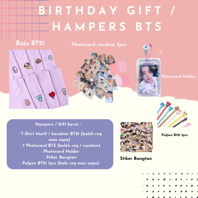 HAMPERS / GIFT / GIFT BIRTHDAY BANGTAN  - BTS HAMPERS GIFT / HAMPERS