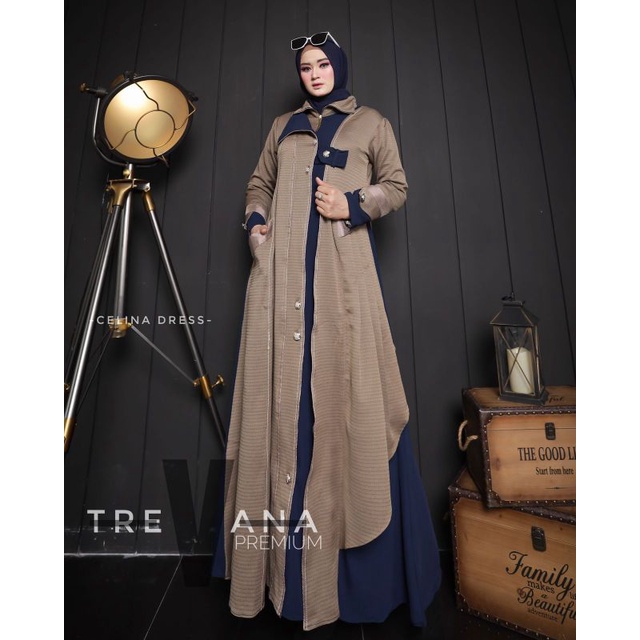 Celina Dress ORI by Trevana / Gamis Set Syar'i / Gamis Pesta / Dress Muslimah / Baju Syar'i Terbaru / Gamis Pesta Mewah / Fashion Muslimah Branded-G