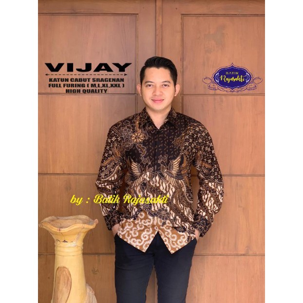 Vijay Kemeja Batik Pria Panjang Full Furing by Rajasakti