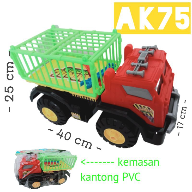 MAINAN MOBIL TRUK HEWAN BESAR / BIG TRUCK ANIMAL WORLD DILENGKAPI KUNCI RING (BONGKAR PASANG) AK75