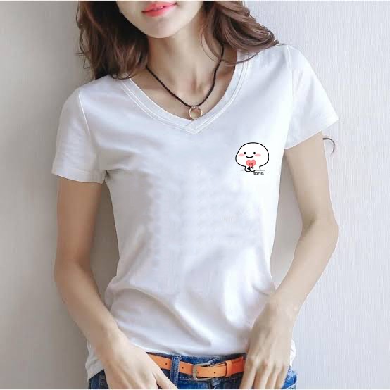 kaos wanita motif pentol pocket / kaos pentol / kaos keren