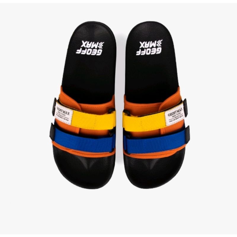 Geoff Max sandal pria - Freddo black orange