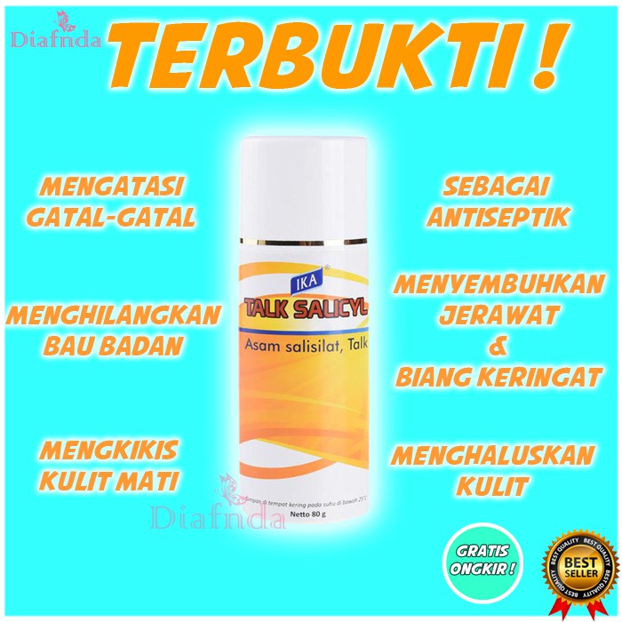 Jual Bedak Talk Salicyl Bedak Gatal Jerawat Salicylic Acid Menthol 80 Gram Da 34 Shopee Indonesia 7743