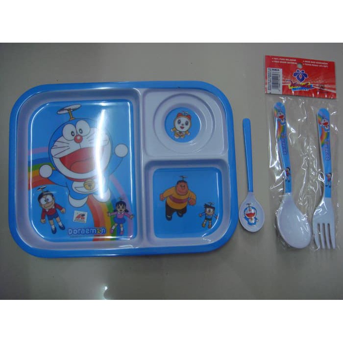 Doraemon / Piring Anak Doraemon / Piring Melamin Set 4 PC