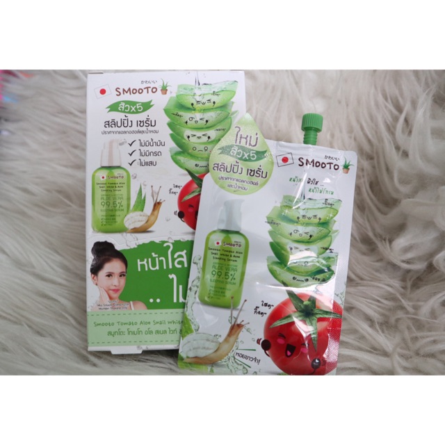 Smooto tomato aloe snail white &amp; acne sleep serum