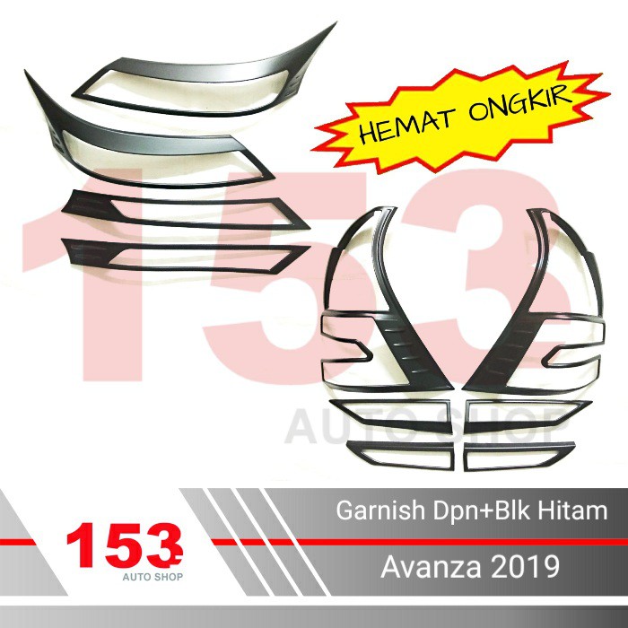 Garnish Depan + Belakang Avanza 2019 / Xenia 2019 Hitam