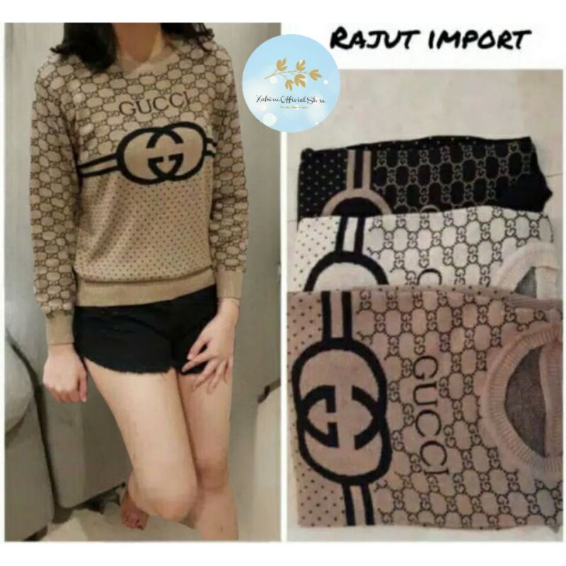 Baju Atasan Rajut wanita GUCCI import termurah