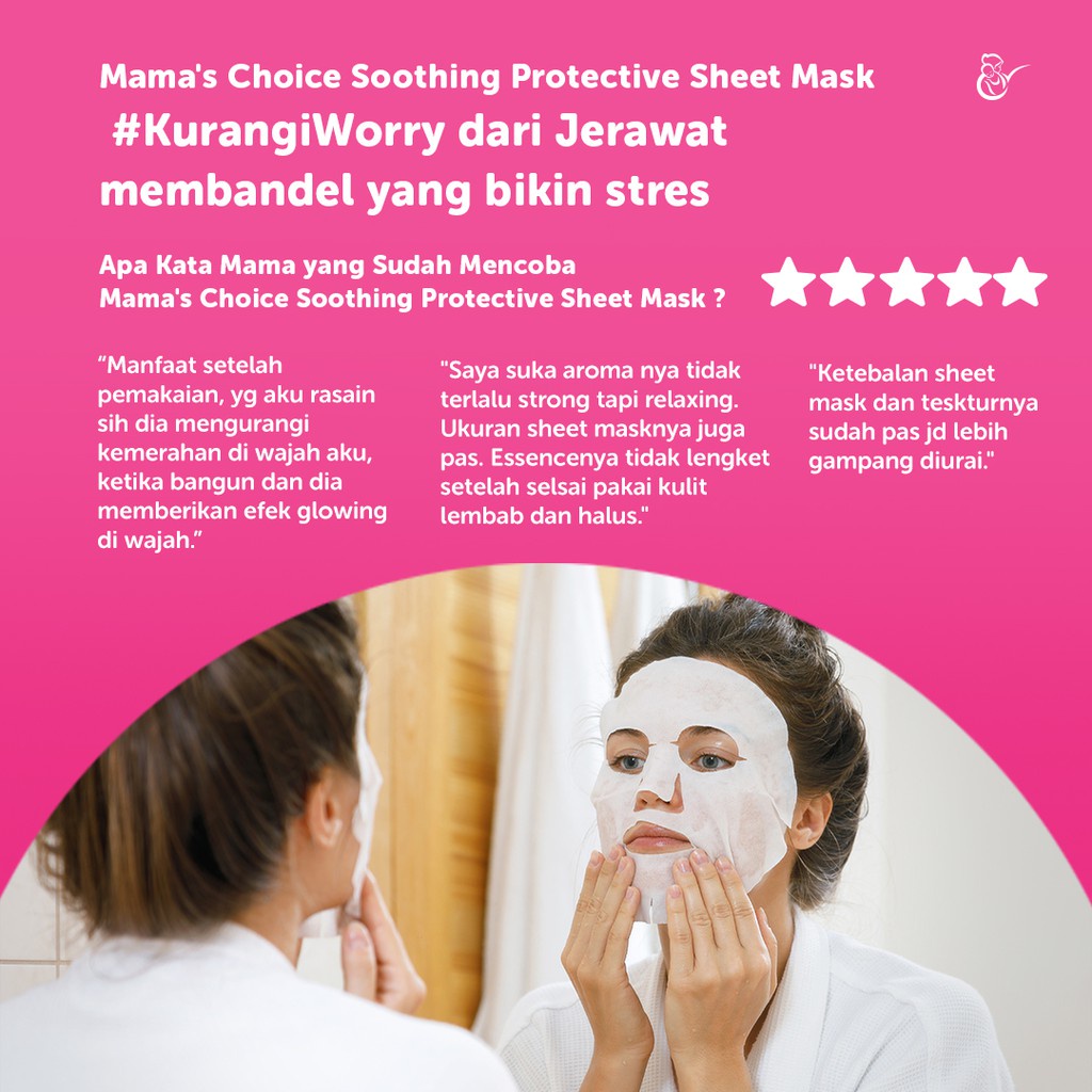 Mama's Choice Sheet Mask Soothing Protective / Masker Wajah Isi 3 pcs