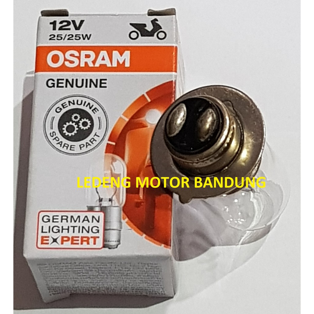 Genuine Osram Bohlam Halogen Lampu Depan Motor Bebek Matic H6 Kaki Satu 12v