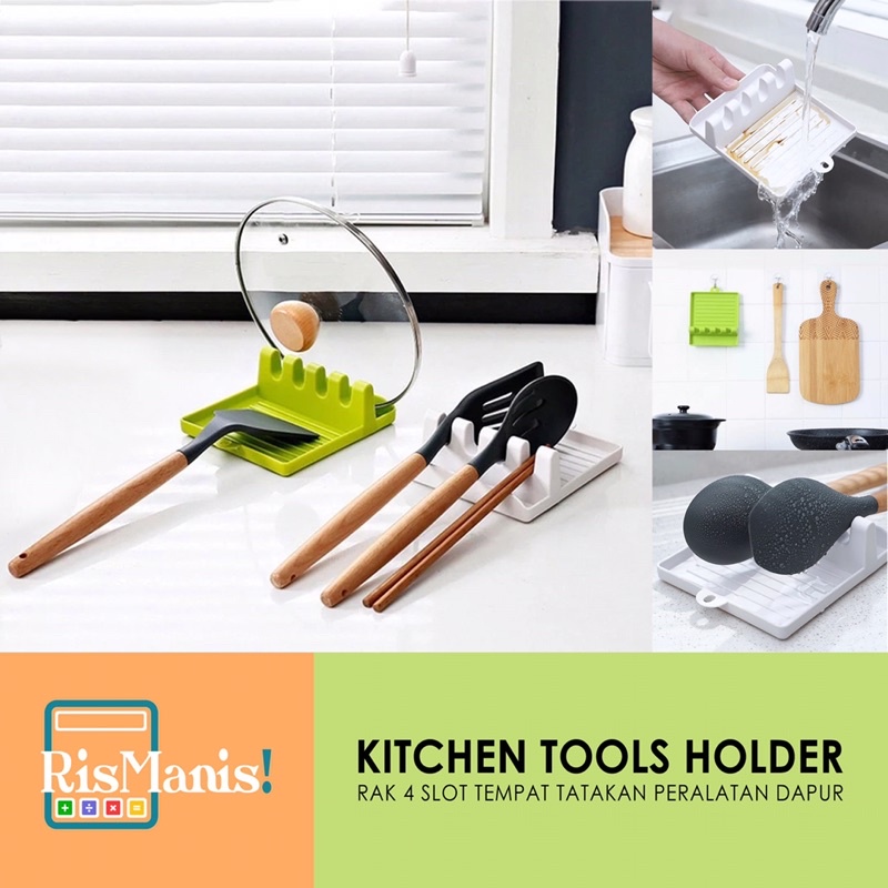 KITCHEN TOOLS HOLDER - Rak Tempat Spatula Sutil Wadah Tutup Panci Peralatan Masak Tatakan Alat Dapur