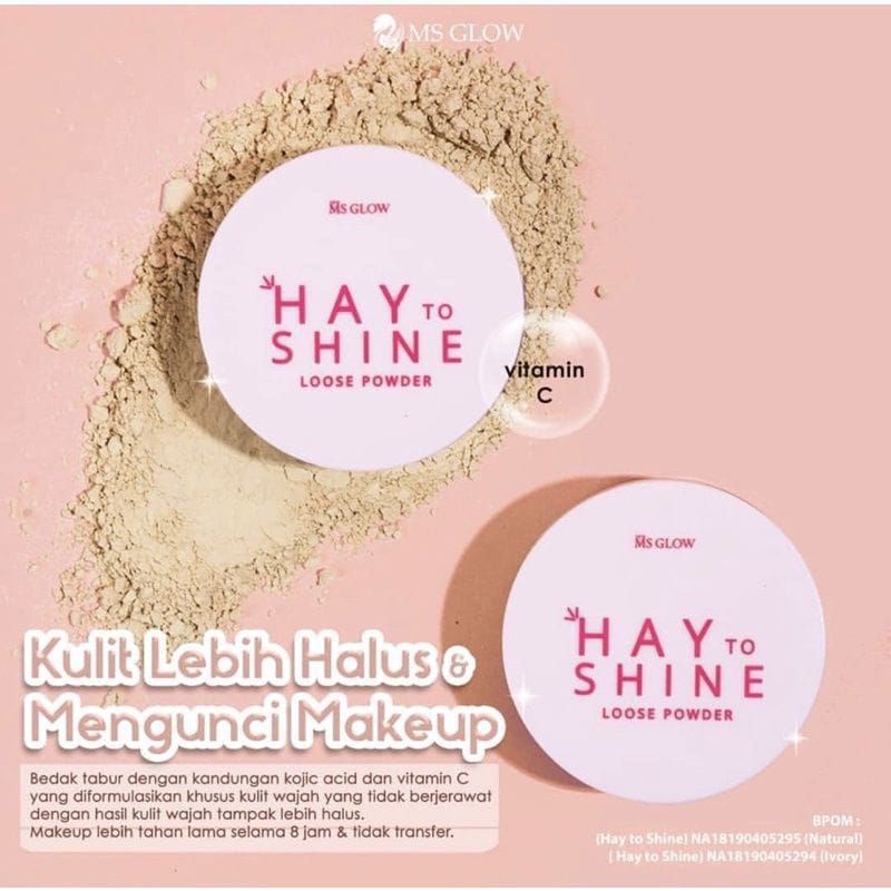 Loose powder MSglow bedak tabur MSglow Hay to shine natural ivory oilymatte