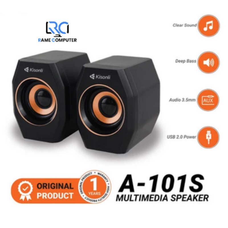 Speaker Kisonli A101S Laptop Komputer PC Multimedia Bass Surround Stereo