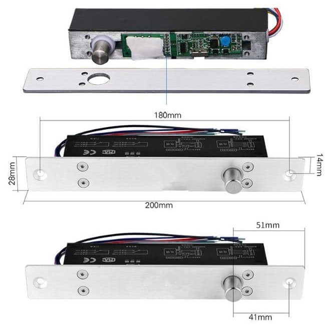 ELECTRIC DROP BOLT DOOR LOCK KUNCI PINTU 5 KABEL FEEDBACK