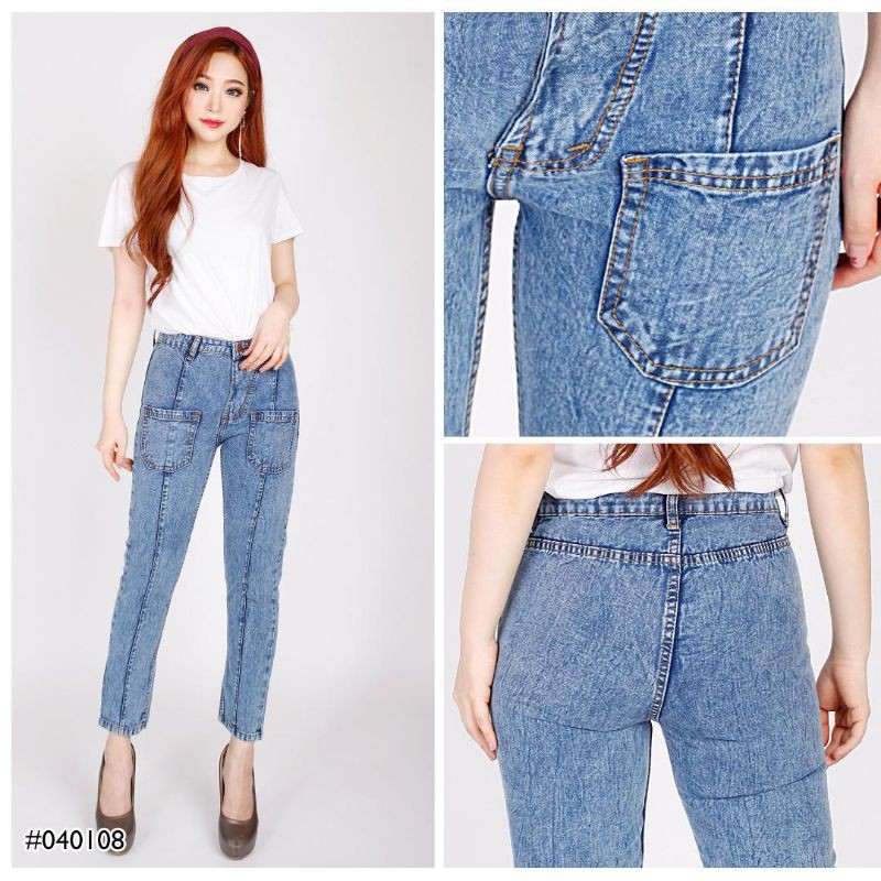 Celana Boyfriend Jeans Wanita Denim Jeans