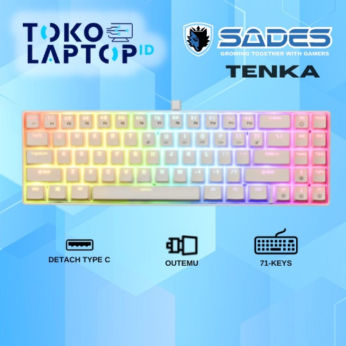 Sades Tenka Wired Gaming Mechanical Keyboard Outemu Hotswappable