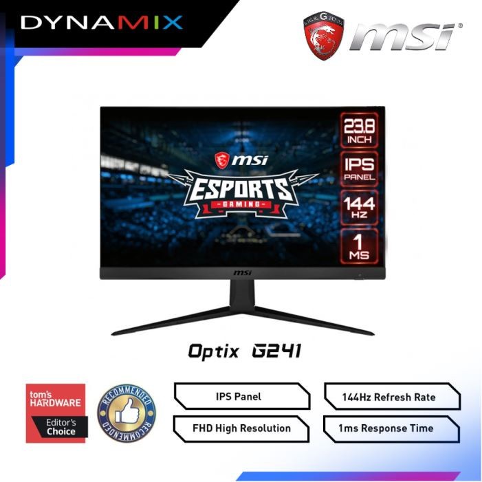 [tanpa palet kayu] MSI Gaming Monitor OPTIX G241 24&quot; IPS FHD 144Hz 1ms AMD FreeSync GARANSI RESMI