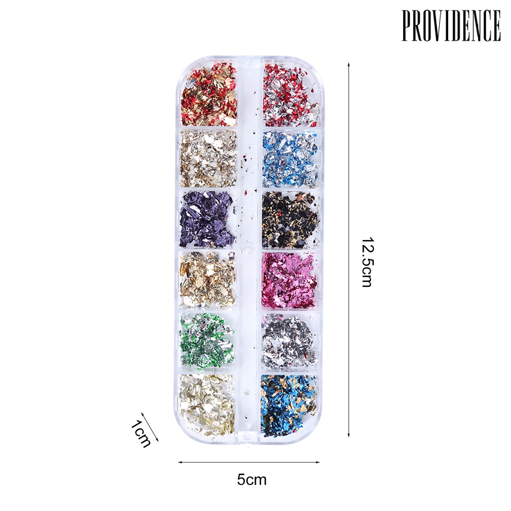 Providence 1 Box Ultra Thin Metallic Nail Foil Bright Color Irregular Crafts Making Gold Foil Flakes Makeup Accessories