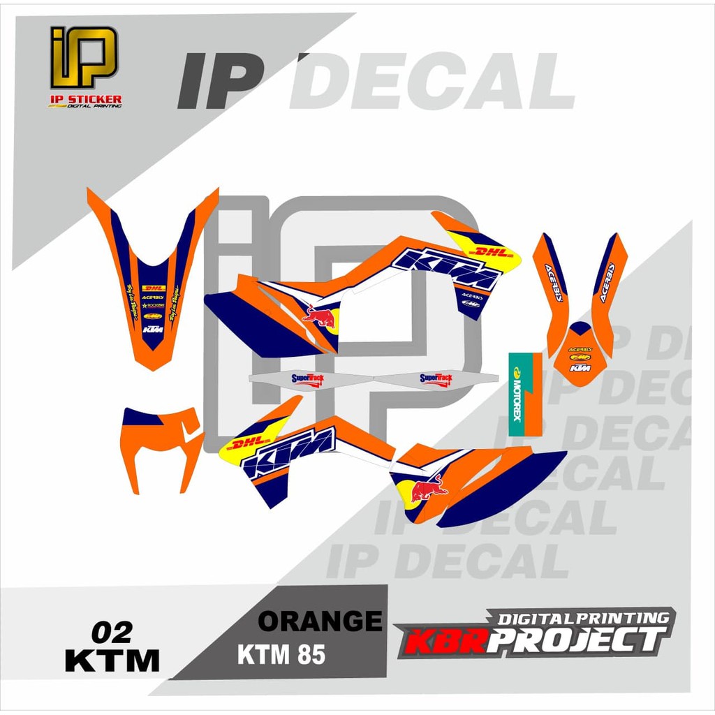 DECAL KTM 85 STICKER VARIASI MOTIF GRAFIS DECAL MOTOR KTM KTM 85 02 CUSTOM BEBAS BISA