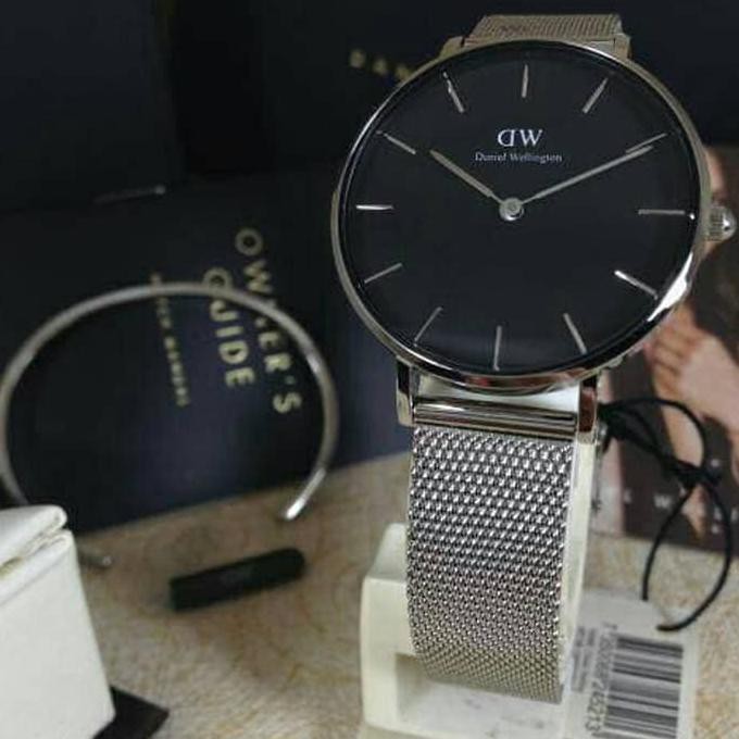 Jam Daniel Wellington Dw Classic Petite Sterling + Classic Cuff -Jam Tangan