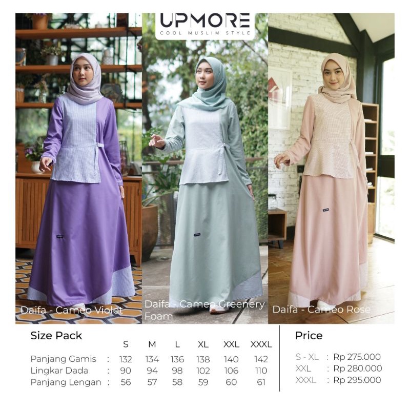 UPMORE | Daifa Cameo Greenery - Foam | Daifa Cameo Rose - Sun | Daifa Cameo Violet - Viola / Dress M