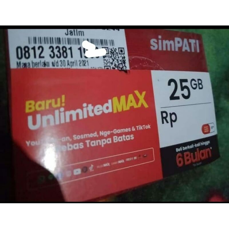 perdana Telkomsel 25GB internetMAX