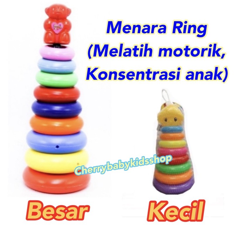 Mainan Edukasi Anak Menara 9 Lingkaran / Ring Donut Bear CBKS BS