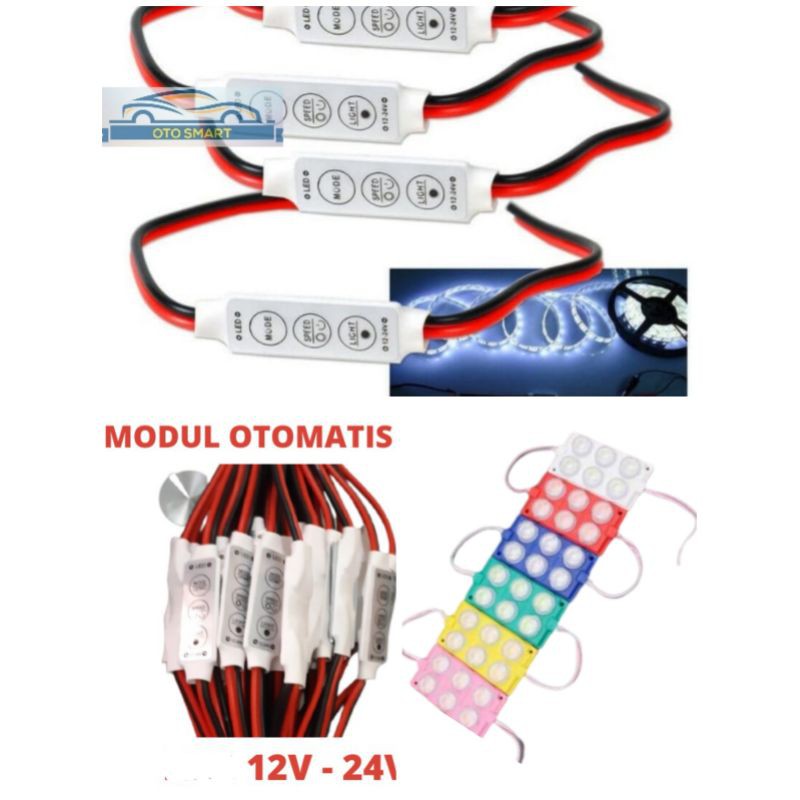 Modul LED Mini Dimmer Controller Kedip Strobo Speed 5v-24v LED Modul 1warna