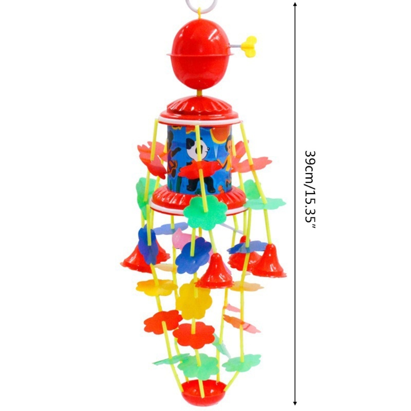 Mary Rotate Rattle Ring Crib Hanging Music Toy Kursi Tinggi Kereta Dorong Berliku Lonceng Angin Dengan Cincin Yang Menyenangkan Sensory Bayi