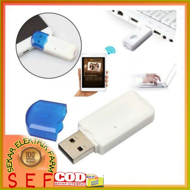 USB Bluetooth Audio Receiver With Mic / Dongle Wireless HP Ke Speaker Aktif Music Non Kabel