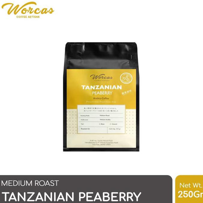 

WORCAS Arabica Tanzanian Peaberry 250 Gram - Medium Roast - KOPI BIJI