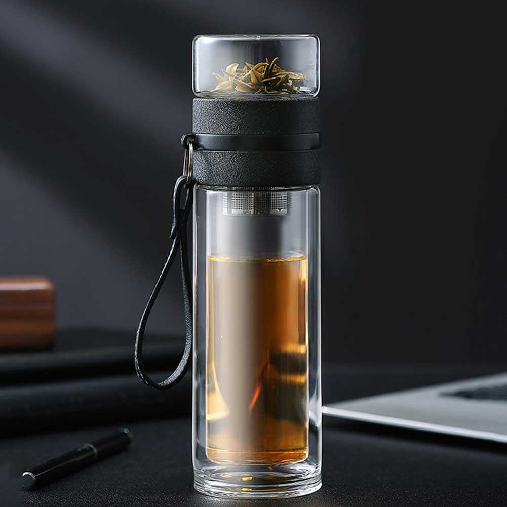 VOC Botol teh infuser kaca 400 ML INFUSED WATER SARINGAN TEH