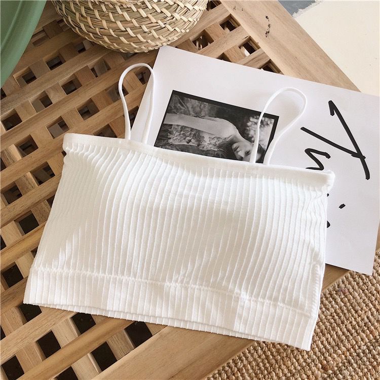 [ LINGERIE MASTER ] - (B-16) BH Ice Silk Bralette Tube Bra / Crop Top Bra Ice Silk Seamless Lingerie Halus / Bra Kemben CD&BRA BH Import-B-16 Putih