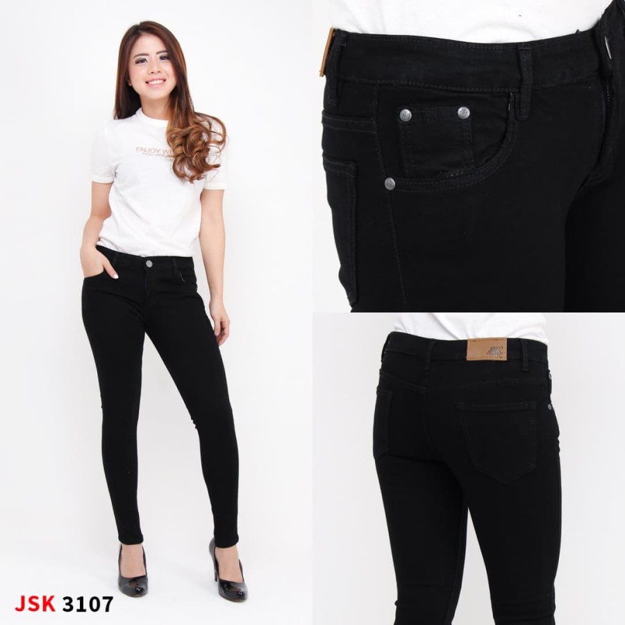 CELANA WANITA/ BLACK SKINNY STRETCH SOFT JEANS WOMAN HITAM ZARA