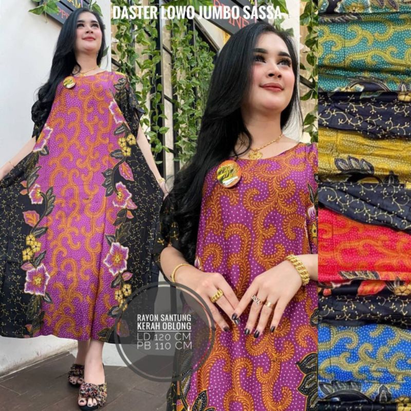 BATIK WANITA KEKINIAN DASTER DRESS BUSUI LENGAN PANJANG RAYON LONGDRES CABUTAN ( TIEDYE PERCA NOVIA 