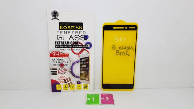 KOREAN Tempered Glass Nokia 6.1 5.5&quot; FULL SCREEN TG 5D Nokia 6 2018 FULL GLUE TG 9D Nokia 6,1 (2018)