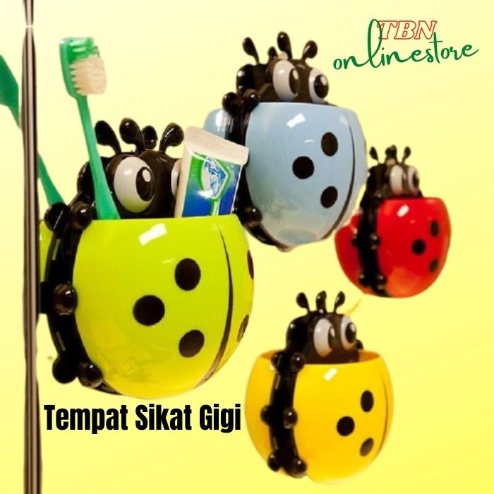 Tempat Odol dan Sikat Gigi Kumbang Lady Bug Organizer Odol Tooth Brush Holder