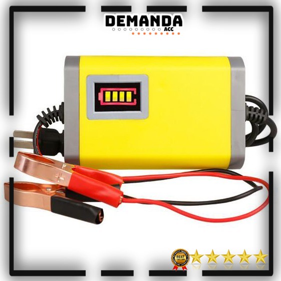 Cas Aki Ces Aki Charger Aki Motor Lead Acid12V 2A - UD11 UD12 Yellow Charger Accu Motor