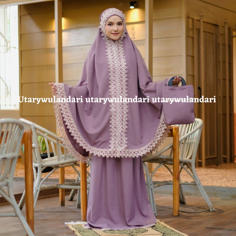 mukena dewasa katun polos renda giper mewah SYAHWA series