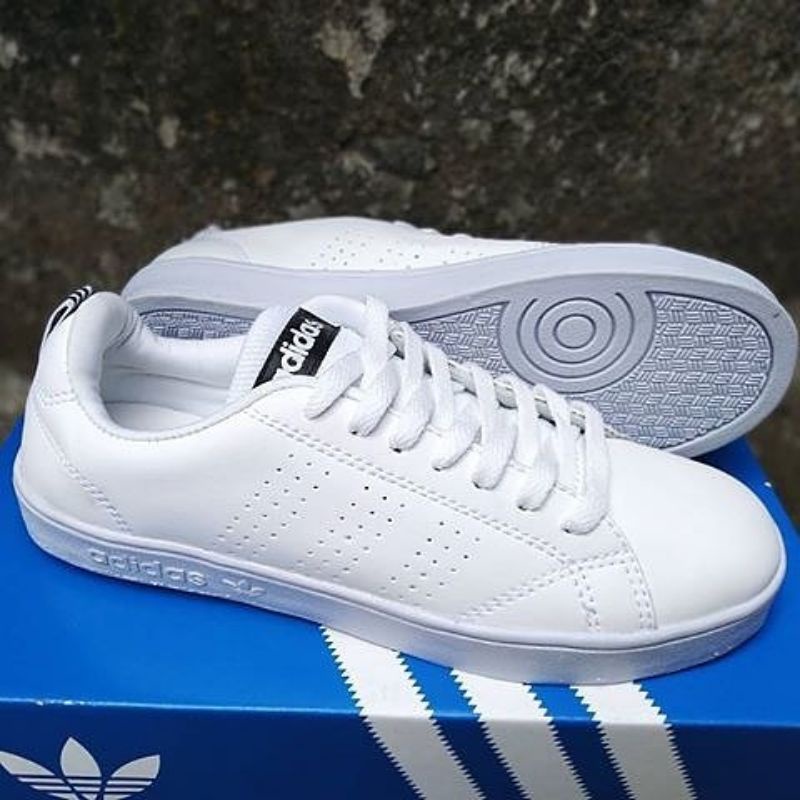 Sepatu Adidas Neo Advantage Import Vietnam Premium Full White Putih Sneakers Sekolah Kerja