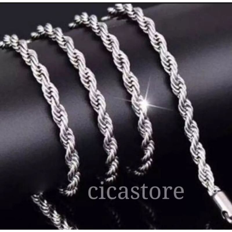 Cicastoree.kalung tambang silver.kalung tambang titanium