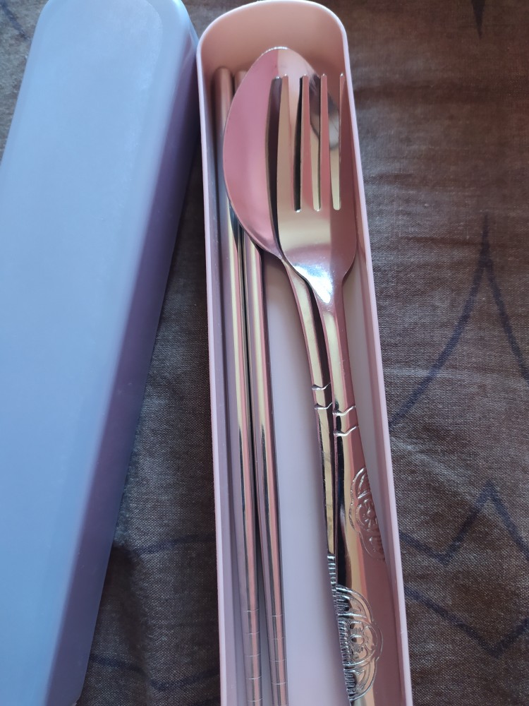 Alat Makan / Sendok / Garpu Set 3in1 Stainless Steel