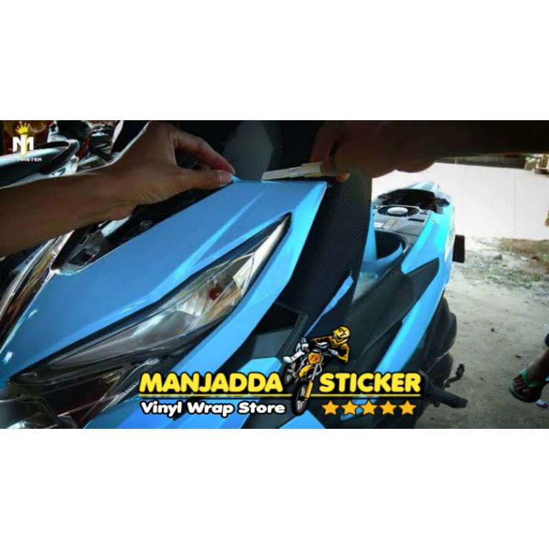 Stiker Skotlet Motor Biru Muda 45cm x 5meter