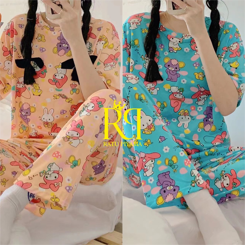 Ratu Piyama kartun My Melody Baju Tidur Wanita Pajama Import Motif High Quality / Baju Tidur Wanita 