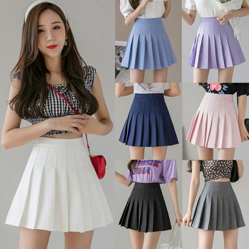 Rok Kotak Kotak Pendek- Rok Olahraga Senam Erobic Zumba / Rok Mini Kor (#1063)Tennis Skirt/Pleated S